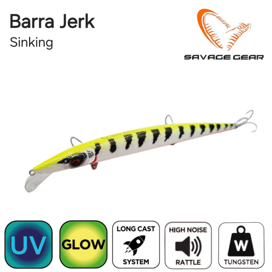 Savage Gear Barra Jerk - Esca Artificiale Per Pesca In Mare E Acqua Dolce - Nuova